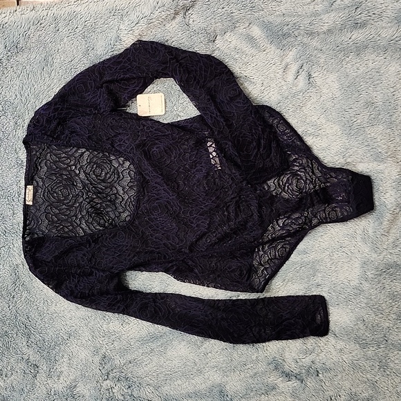 Free People in my head Navy Coat lace body suit size S NWT - Picture 4 of 8